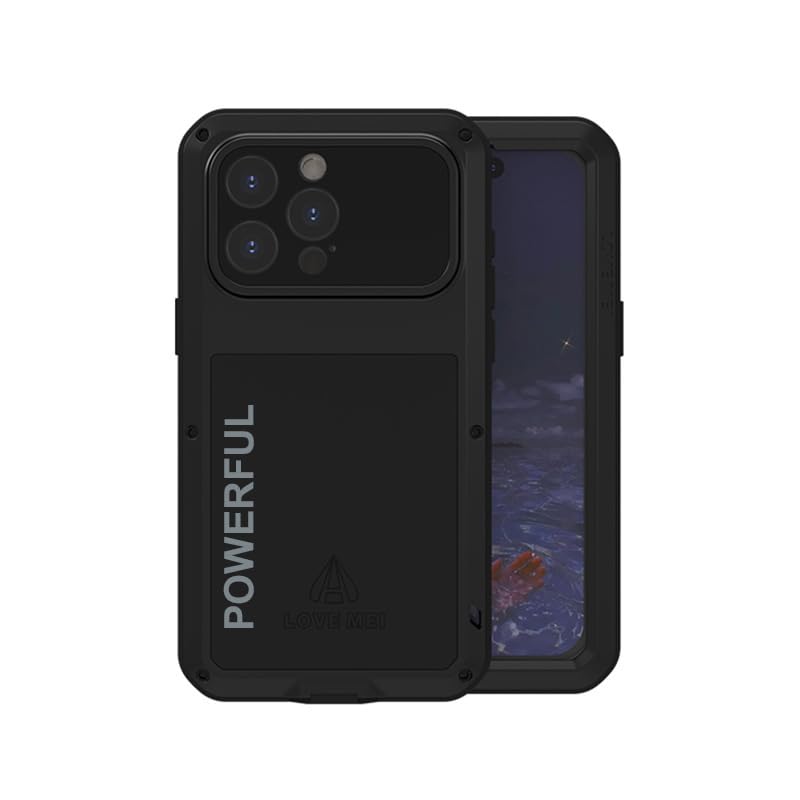 LOVE MEI France Shockproof and Waterproof Case for iPhone 15 Pro Max Black