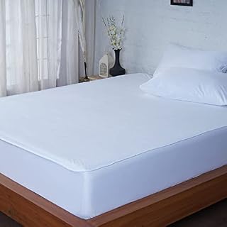Ackly Bamboo Waterproof Mattress Protector Double Size - 40cm Deep Mattress Protector - Hypoallergenic Fabric Double Mattress Protector - All around Elastic Fitted Double Bed Mattress Protectors