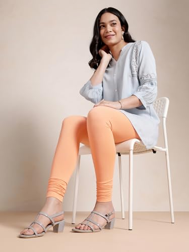 Image of TWIN BIRDS Tailored Cut and Classic Fit Super Stretchable Elastane Fabric Churidar Leggings for Women