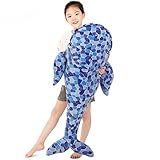 MIAOHAHA 43.3in Plush Humpback Whale Toy, Kids Plush Toy Pillow, Large Blue Whale Stuffed Animals Toy Plushie Fish Gifts (110cm/43.3in)