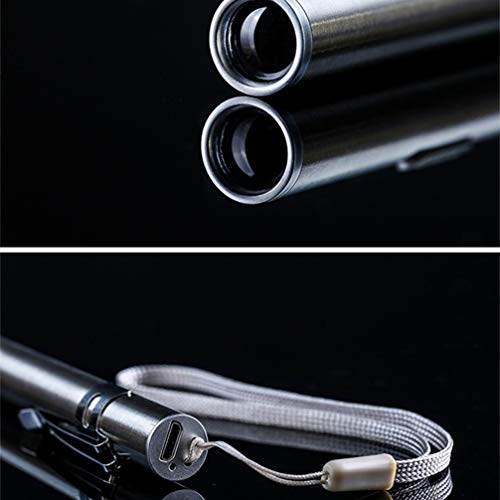 Mobestech Lanterna de LED recarregável USB para uso de diagnóstico de emergência com clipe (luz bran