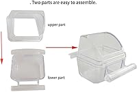 Vista 3 de Paquete de 2 comederos para pájaros para jaula sin ensuciar, cuenco de comida de periquito con tapa, dispensador de agua de loro colgante