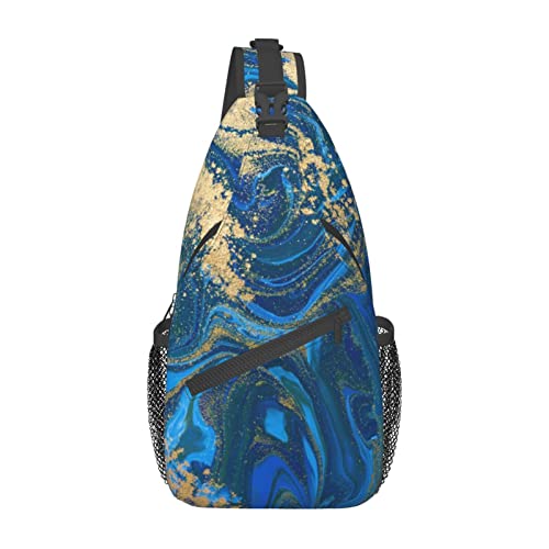 Sac de poitrine marbre abstrait pour randonnée et cyclisme quotidien