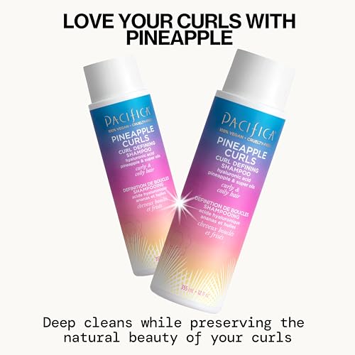 Pacifica Beauty 12.0 Fl Oz Pineapple Curls Curl Enhancing Shampoo - Hydrating & Frizz Control with Argan Oil & Hyaluronic Acid, Vegan + Cruelty Free