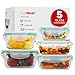 10 Piece Square Glass Food Storage Container Set (Specially Made for Microwave, Oven, Fridge, Freezer, and Dishwasher)