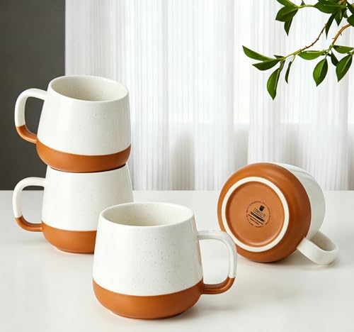 Teocera Ceramic Coffee Mug Set of 4-12 oz Coffee...