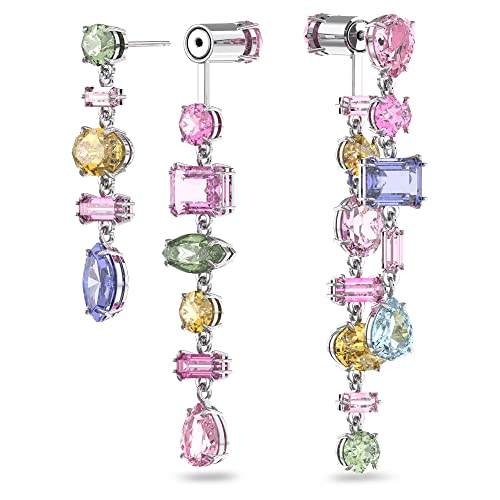 Swarovski Gema Drop Earrings, Multicolored, Rhodium Finish, Brass #TOP3