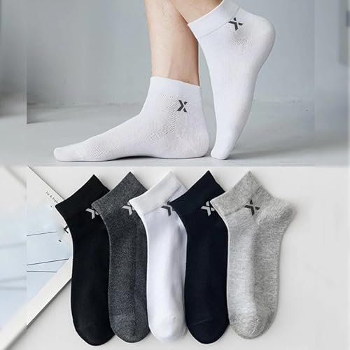 Image of BRIGHT Socks Pack of 5 | Solid Cotton Ankle Length Socks for Men and Women | Multicolor Free Size Stretchable Fit | Anti-Odour and Anti-Bacterial Soft Breathable Wears for Office, Gym, Running