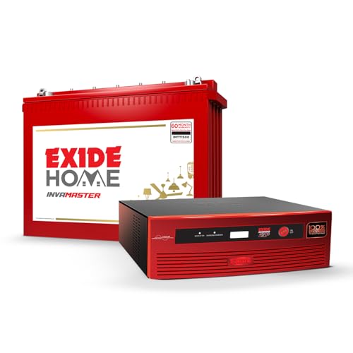 Image of Exide Inverter & Battery Combo for Home, Office & Shops - GQP12V900 (900VA /12V) Pure Sine Wave Inverter + INVA Master IMTT1500 150Ah Tall Tubular Battery | 42M Inverter & 60M Battery Warranty