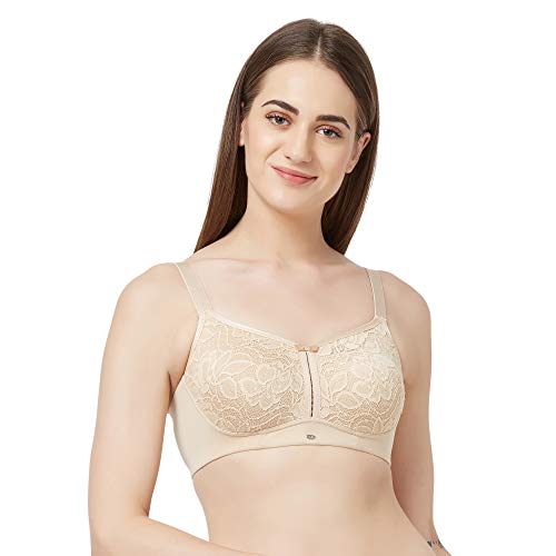 Image of SOIE Women Non Padded Non-Wired Full Coverage Minimizer Lace Bra