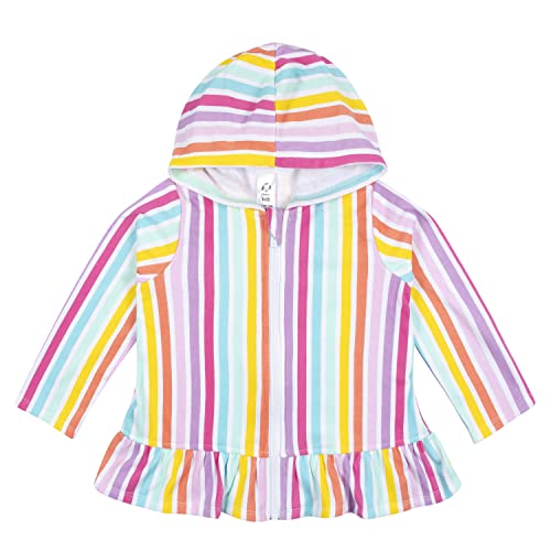 Image of Gerber Baby-Girls Toddler Zipper Hoodie Terry Swimsuit Cover Up