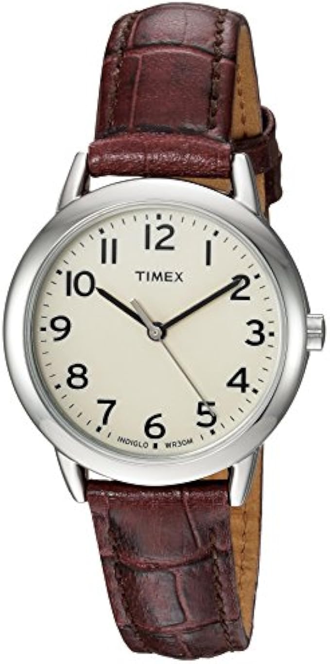 Timex Women's Easy Reader Leather Strap 30mm Watch