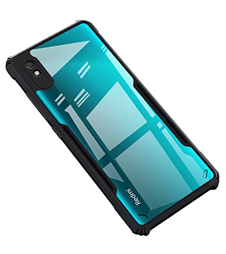 Amazon Brand – Solimo Back Case Cover for Mi Redmi 9A/ 9A Sport / 9i / 9i Sport | Clear Case for Mi Redmi 9A/ 9A Sport / 9i / 9i Sport with Camera Protection | (TPU + PC | Matte Black)- Best and cheap mobile covers in India