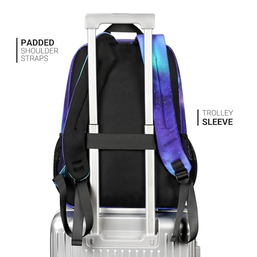Image of ZORFIN 26L Backpack for College, and Travel: Water Resistant Bookbag - Night Aurora SkyBlue