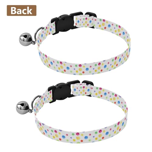 Collar para perro con dibujitos acuarelados y campana, pack de 2 miniatura 3