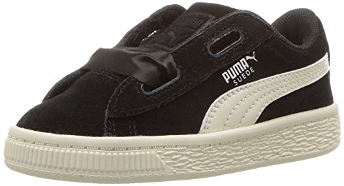 Puma Baby Suede Heart Sneaker, Black-Whisper White, 9 M Us Toddler #TOP24