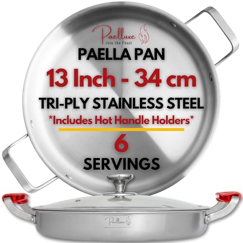 Paelluxe Tri-Ply Stainless Steel Paella Pan