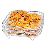 【Matériau de qualité supérieure】Ces grilles pour friteuses à air adoptent de l'acier inoxydable de qualité alimentaire, qui est robuste et durable. Ces grilles de friteuse à air au design empilable sont compatibles avec la plupart des marques de friteuses à air. Répondre aux besoins de toute la famille.