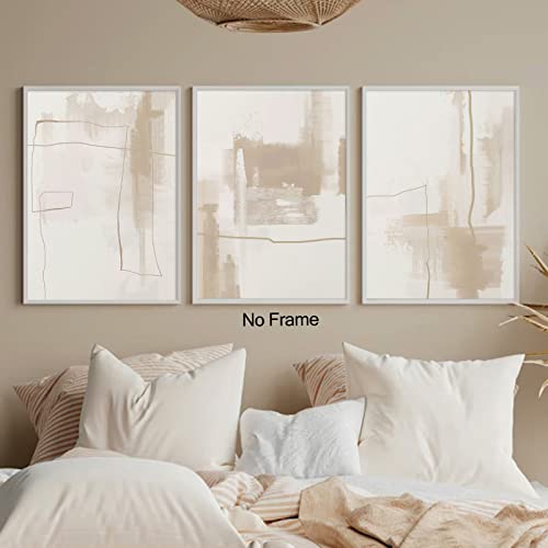 Abstract Beige Wall Art Canvas Boho Beige Minimalist Wall Art Decor Prints Beige Line Art Neutral Abstract Paintings For Wall Decor Brown Beige Pictures Beige Neutral Artwork For Living Room Decor #TOP4