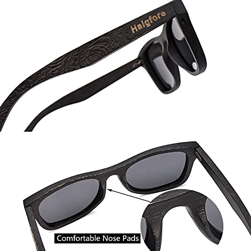 Wood Sunglasses Polarized for Men and Women, Bamboo Wooden Frame 100% UV400 Protection4