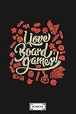  I Love Board Games Notebook: Diary, 6x9 120 Pages, Journal, Matte Finish Cover, Lined College Ruled Paper, Planner