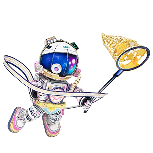 Mu Metal 3D Puzzles For Adults The Little Astronaut Spaceman Outerspace Exploration Spaceships Shuttle Launch Model Kits Block Building, Laser Cut Scientific Space Station Study Diy Sets Gift #TOP14