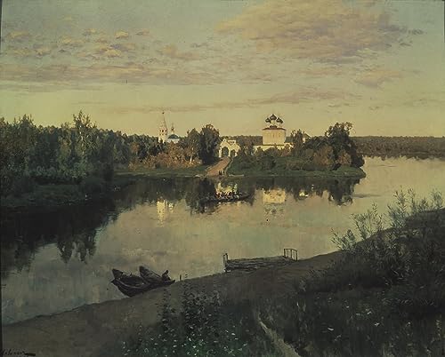 Levitan la sonnerie du soir toile nordique pour embellir un mur vide 60x90