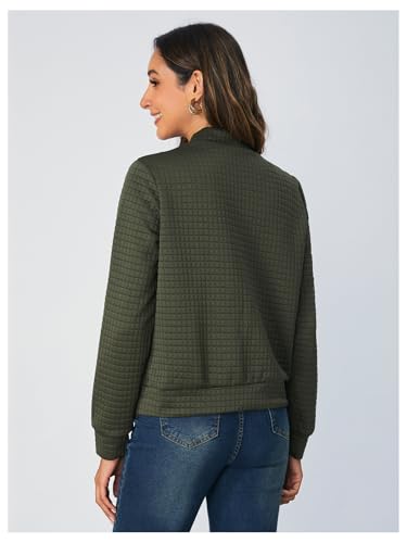 SOLY HUX Women's Lightweight Bomber Jacket Fall Fashion Zip Up Long Sleeve Sweatshirt Casual Outfits 20252