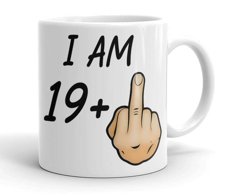 VIROSA Funny 20th Birthday Mug – “I Am 19+1” – Rude Novelty Gift for Men & Women Turning 20 – 11oz Ceramic Coffee Cup – Joke Present for Friends, Family, Mum, Dad – Birthday, Office, Secret Santa