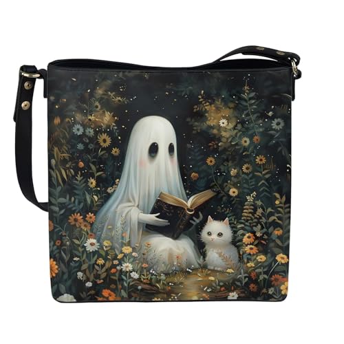 Image of HUGS IDEA Boho Bags for Women Leather Handbag Shoulder Bucket Crossbody Purse