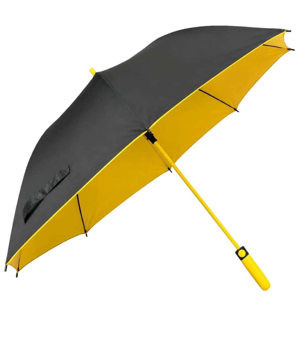 Large Black Umbrella - 125 cm Oversized Canopy, 96 cm Long | Heavy Duty, Windproof & Waterproof Rain Umbrella for Men and Women-image-34