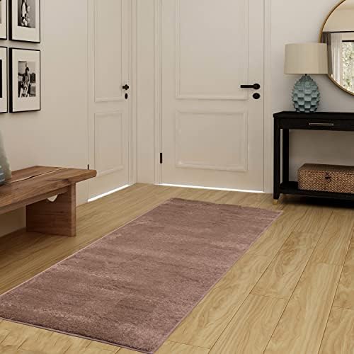 Alfombra de pasillo color beige de estilo europeo (2.2 pies de ancho x 6 pies de largo) con alfombra antideslizante, alfombras extralargas para