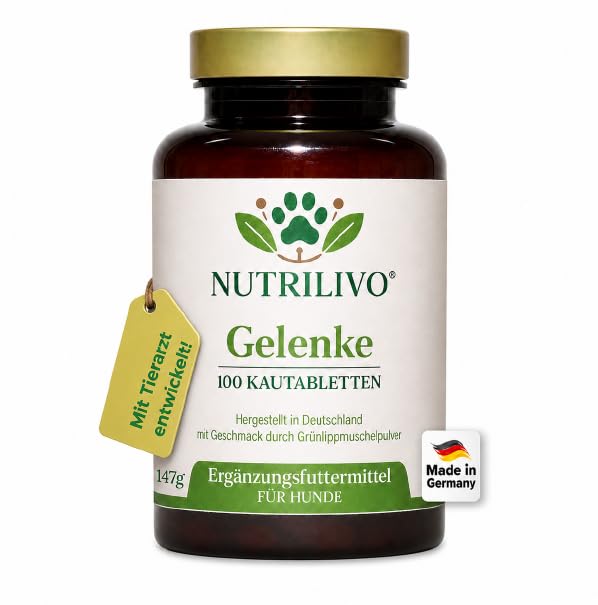 Gelenktabletten Hund – 100 Stück – Tierärztlich entwickelt mit 16 hochwertigen Bestandteilen inkl. Vitaminen – Glucosamin, Grünlippmuschel, MSM, Chondroitin, Kollagen – laborgeprüft, Made in Germany