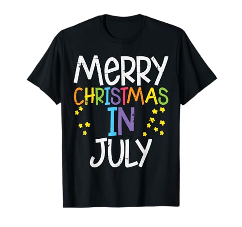 Merry Christmas In July Stars Summer Xmas Men Women Kids T-Shirt