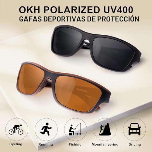 Gafas polarizadas UV400 para ciclismo y running de diseño envolvente deportivo OKH para ruta 7