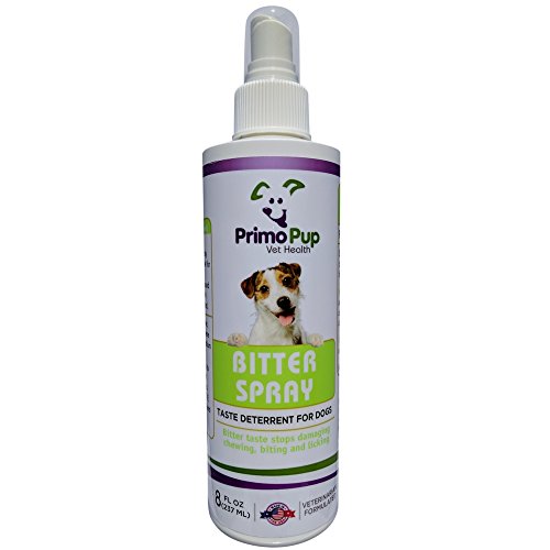 Primo Pup Bitter Spray Taste Deterrent for Dogs Vet Health | Stops Damaging Chewing, Biting and Licking | 8 fl oz