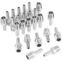 LTWFITTING Bar Production Stainless Steel 316 Barb Fitting Coupler/Connector 1/4" Hose ID x 1/4" Male NPT Air Fuel WaterPack of 25