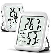 Antonki 2-Pack Hygrometer Indoor Thermometer Room Thermometer Indoor Digital Temperature and Humi...