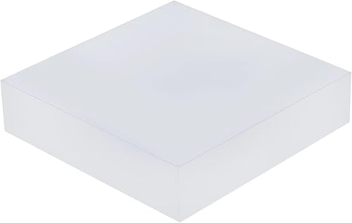 Miniatura 8 de FINGERINSPIRE Base de exhibición cuadrada de acrílico esmerilado sólido de 4 x 4 x 0.9 pulgadas, bloque de exhibición pulido, soporte elevador de