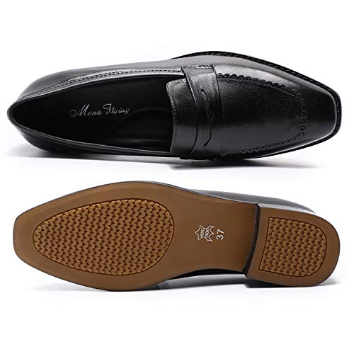 Image of Mona flying Womens Leather Square Toe Penny Loafer Slip on Flat Office Shoe