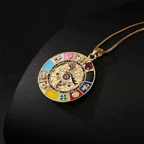 Cmoonry 18K Gold Platd Lucky Eye Pendant Necklace For Women Cz Protection Jewelry Female #TOP4