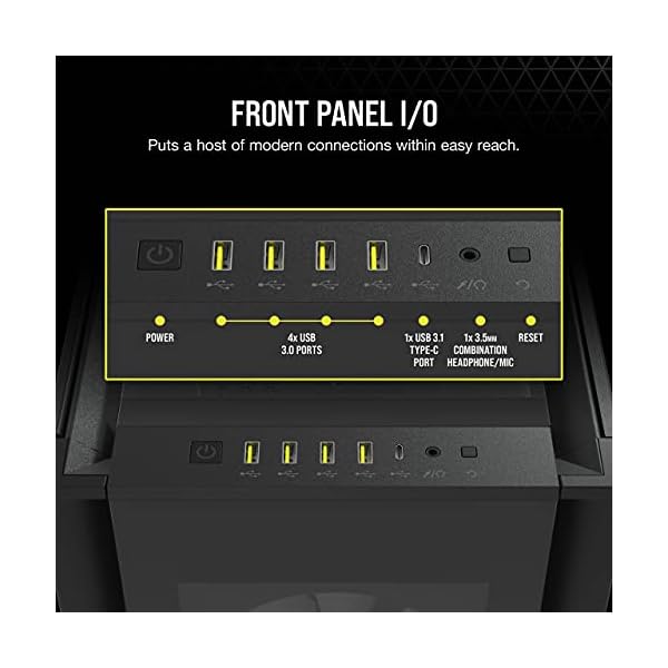 Corsair iCUE 7000X RGB Full-Tower ATX PC Case (Three Tempered Glass Panels, Four Included 140mm RGB Fans, Easy Cable Management, Smart RGB and Fan Speed Control, Spacious Interior) Black - Image 7