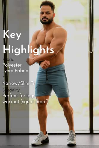 Image of Athletic Slim Fit Training and Gym Shorts for Men with Zipper Pockets