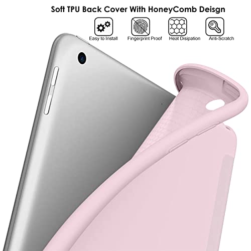 Image of DuraSafe Cases for iPad Mini 4 7.9 Inch 2015 [ Mini 4th Gen ] A1538 A1550 MK6K2HN /A MK6J2HN /A MK6L2HN /A Smart Trifold Lightweight Soft Silicone TPU Back Case - Pink