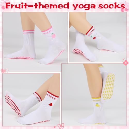 Image of Pilates Grip Yoga Socks for Women Cute Non Slip Socks | Cute Non Slip Socks, Athletic Grippy Sock, Barre Ballet Fitness Workout