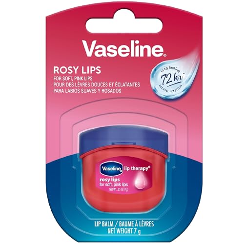 Vaseline Lip Therapy Rosy Lips Mini 8-Pack – Rose-Tinted Lip Balm, Moisturizer for Soft, Pink Lips, 0.25 Oz Ea