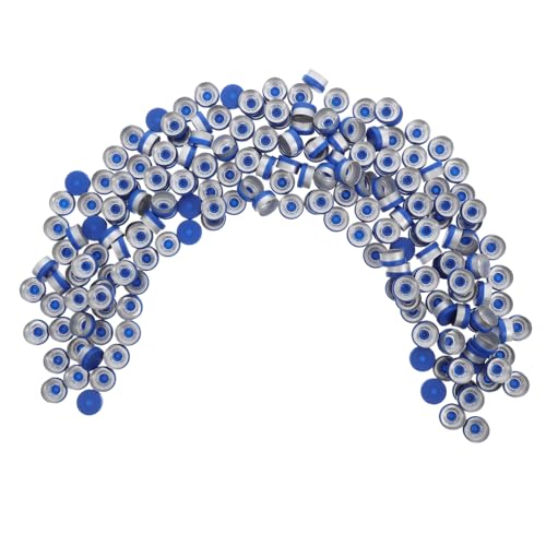 Unomor 200pcs Flip Vial Seal Caps for Glass Bottles Aluminum Bottle Seal Caps Leakproof and Airtight Covers for Laboratory