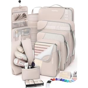 8 Set Packing Cubes for Travel, Gifts for Women Mom,Anti-Tearing Suitcase Organizer for Luggage with Shoe & Hanging Toiletry Bag,OlarHike Vacation Essentials & Accessories for Cruise Ship