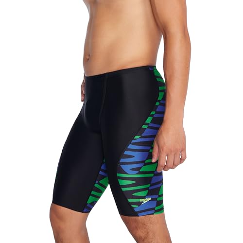 Speedo Men's Swimsuit Jammer Eco ProLT Printed Team Colors - Team Royal Blue/Bright Green, 34 by Speedo - Image 2