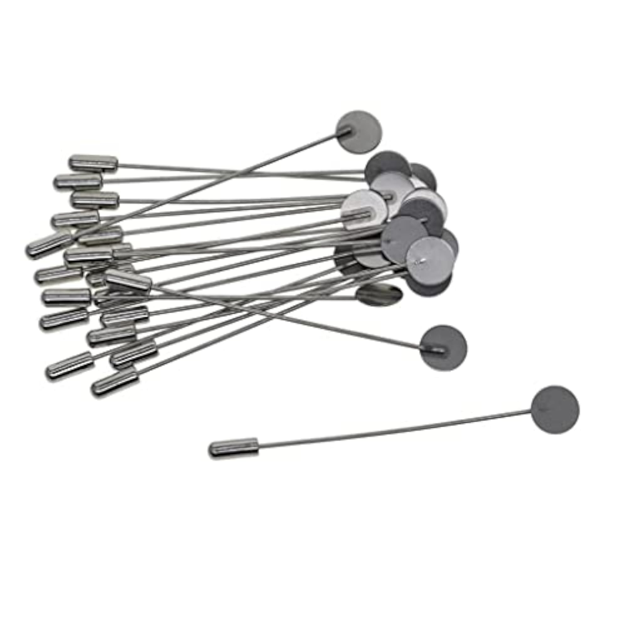 20 Set Stick Pin Hat Lapel Pins, DIY Brooch Components